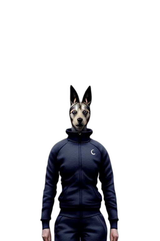 jacket, animal, staff, 3d render transparent PNG cut-out