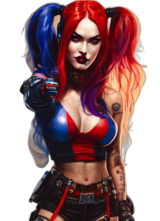 comic book art, fantasy art, cyberpunk, concept art transparent PNG cut-out