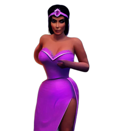 dress, 3d render, concept art, vaporwave transparent PNG cut-out