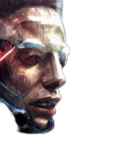 robot, face, mask, cyberpunk transparent PNG cut-out