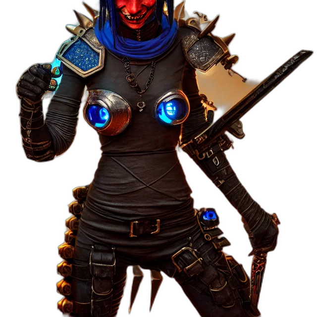 robot, mask, staff, weapon transparent PNG cut-out