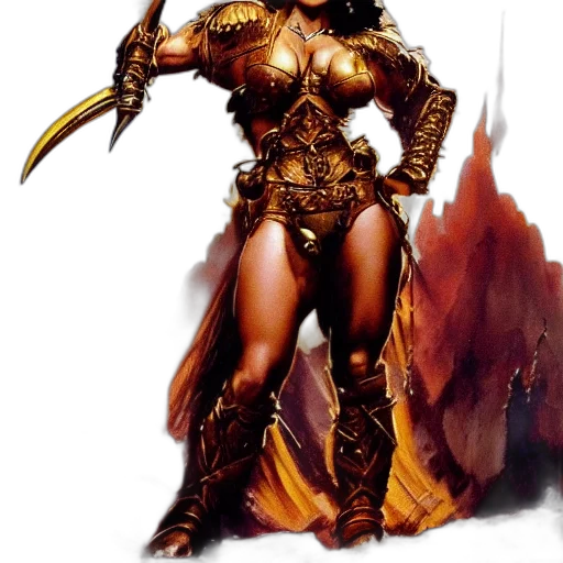 concept art, fantasy art, comic book art, golden transparent PNG cut-out