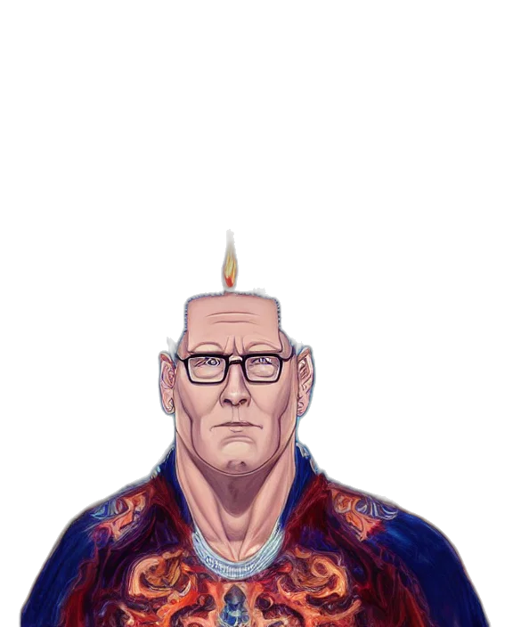 jacket, face, staff, crown transparent PNG cut-out