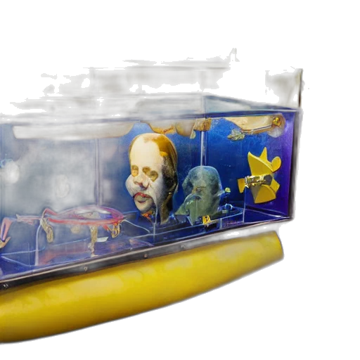 underwater, outer space, briefcase, half transparent PNG cut-out