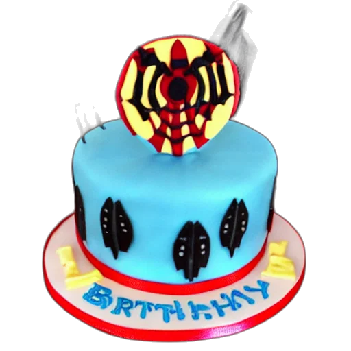 3d render, spider, birthday, cake transparent PNG cut-out
