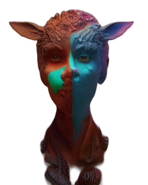mask, face, creature, staff transparent PNG cut-out
