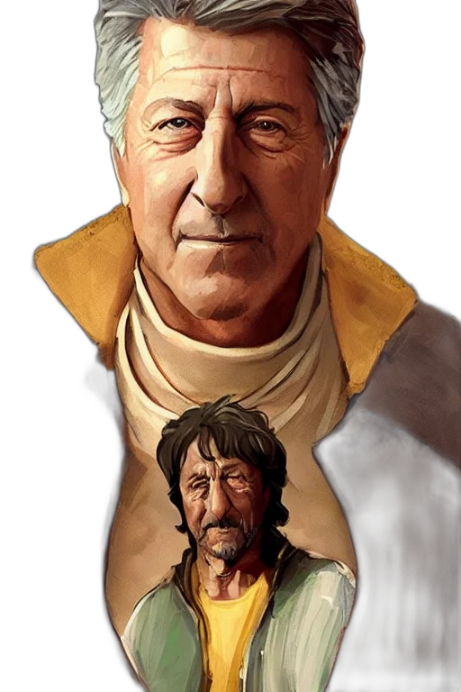 face, jacket, staff, photorealistic transparent PNG cut-out