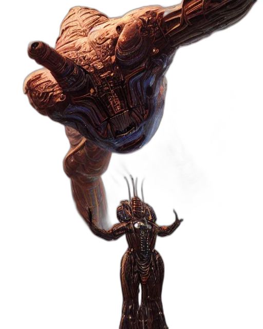 creature, staff, mask, robot transparent PNG cut-out