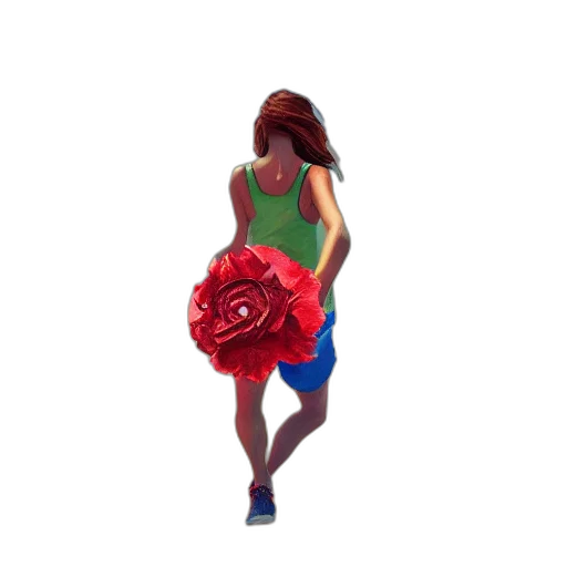 dress, flower, pixel art, concept art transparent PNG cut-out