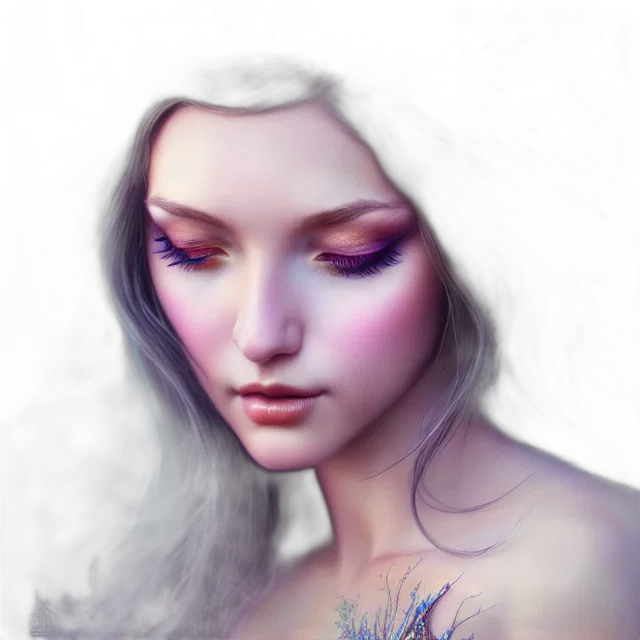 face, jewelry, fantasy art, photorealistic transparent PNG cut-out