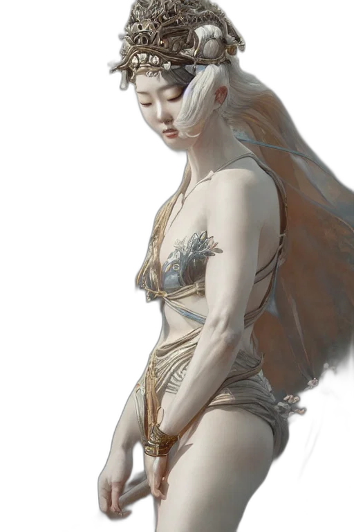 dragon, dress, jewelry, fantasy art transparent PNG cut-out