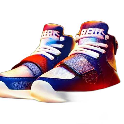 shoes, 3d render, vaporwave, photorealistic transparent PNG cut-out