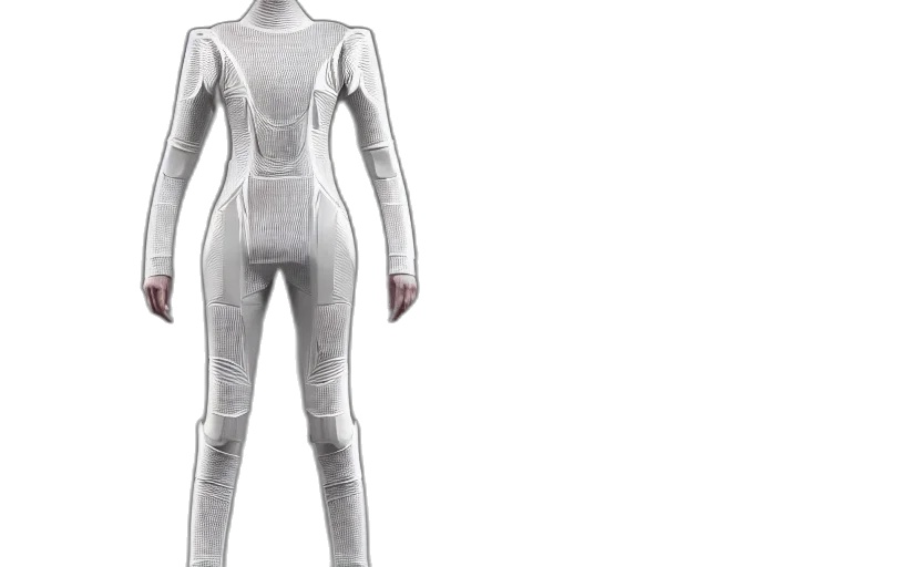 robot, dress, concept art, 3d render transparent PNG cut-out