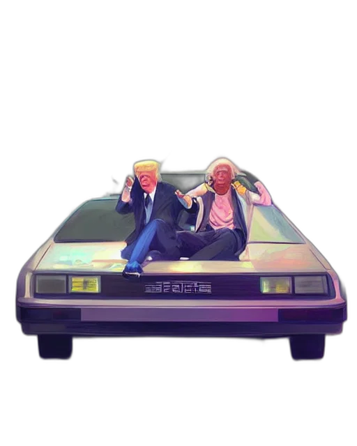 car, jacket, vaporwave, concept art transparent PNG cut-out