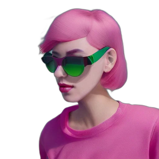 face, jacket, robot, 3d render transparent PNG cut-out