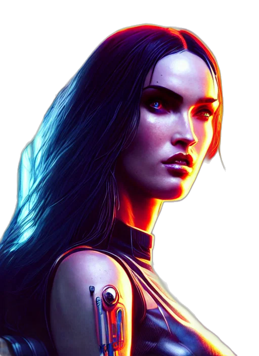 face, robot, cyberpunk, concept art transparent PNG cut-out