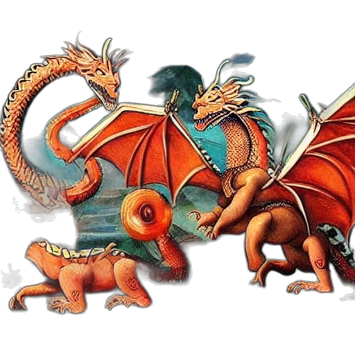 dragon, fantasy art, concept art, 3d render transparent PNG cut-out