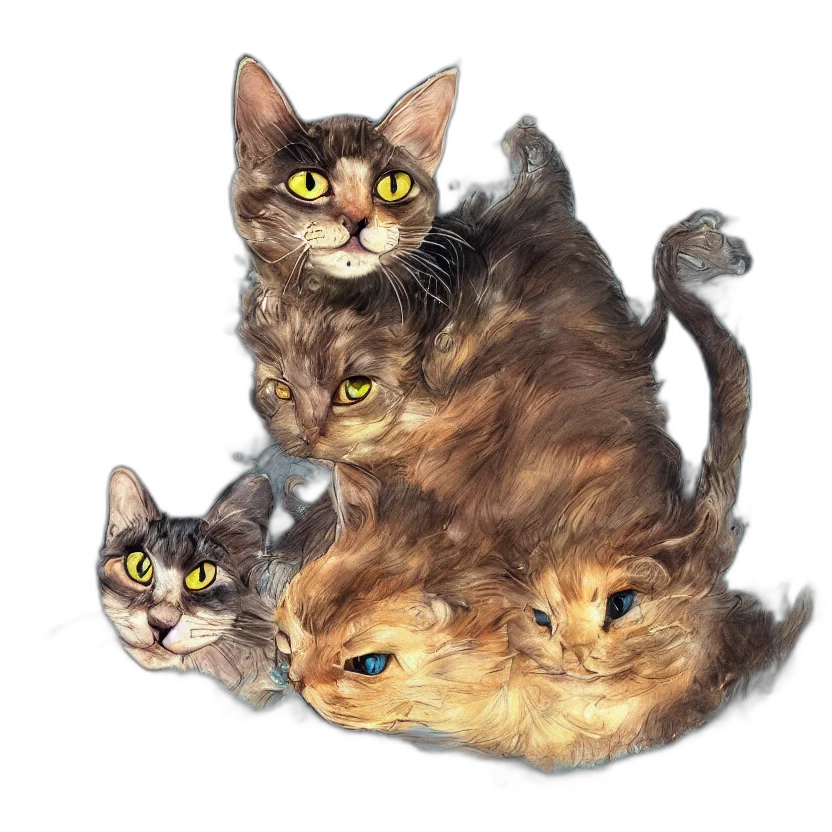 animal, photorealistic, watercolor, oil painting transparent PNG cut-out