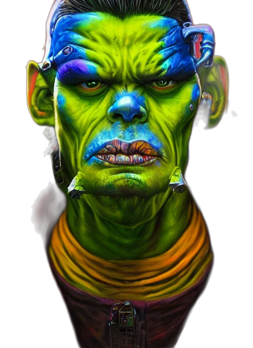face, mask, staff, creature transparent PNG cut-out
