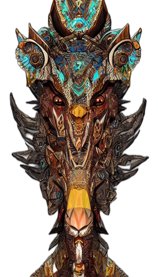 mask, dragon, crown, face transparent PNG cut-out