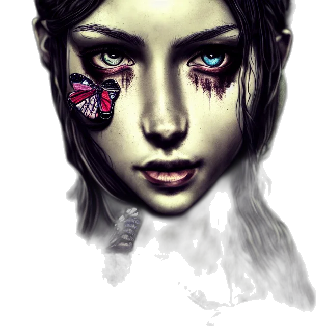 face, mask, creature, fantasy art transparent PNG cut-out