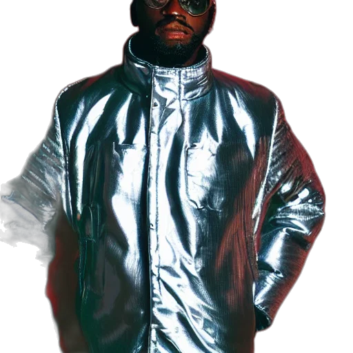 jacket, robot, concept art, vaporwave transparent PNG cut-out