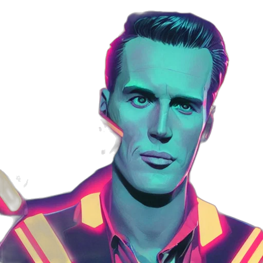 jacket, face, comic book art, concept art transparent PNG cut-out