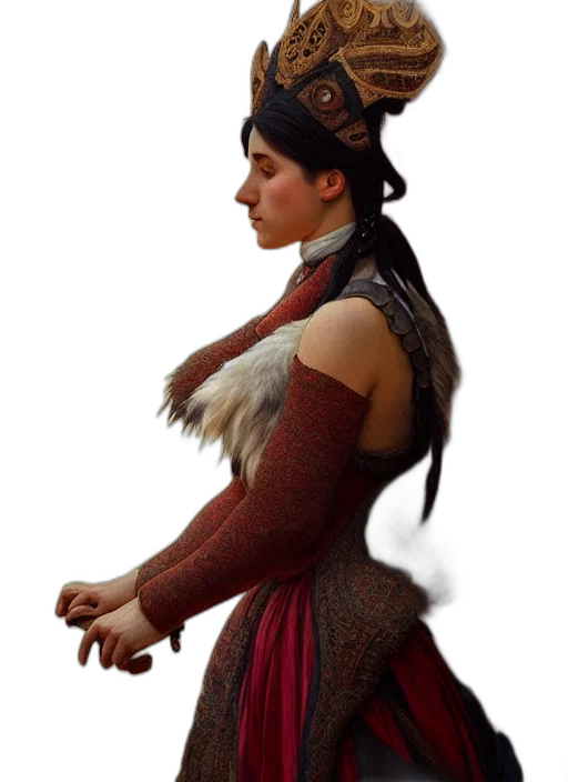 dress, staff, dragon, jewelry transparent PNG cut-out