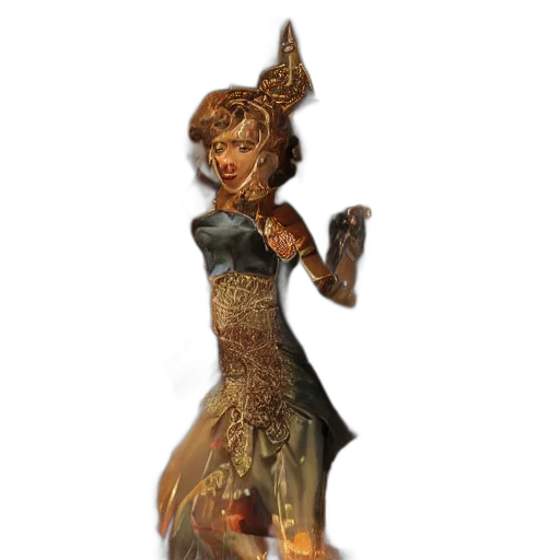 dress, staff, creature, animal transparent PNG cut-out