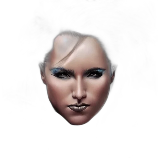 face, mask, hair, photorealistic transparent PNG cut-out
