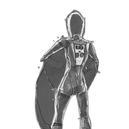 robot, jacket, mask, sword transparent PNG cut-out