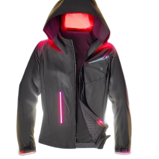 jacket, cyberpunk, 3d render, vaporwave transparent PNG cut-out