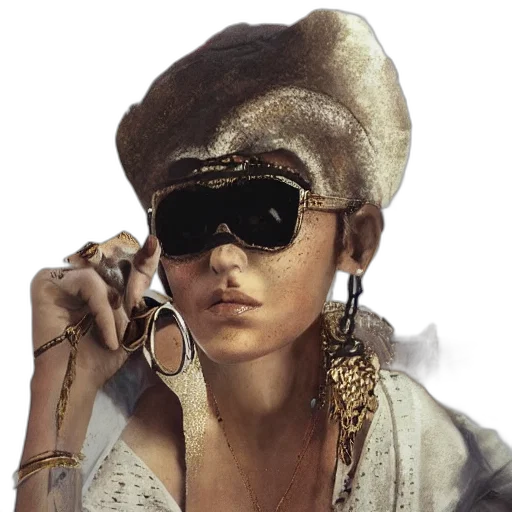 jewelry, hat, face, staff transparent PNG cut-out