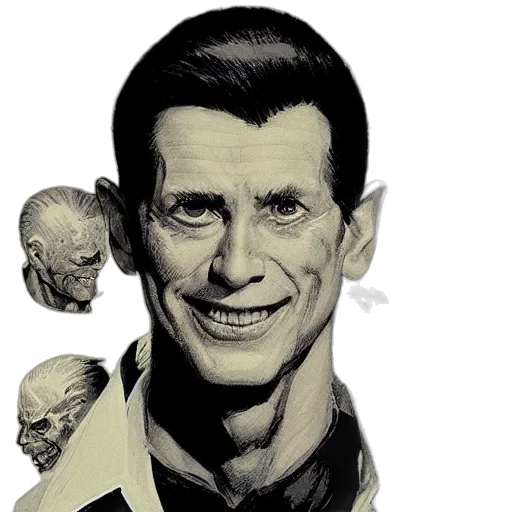 face, mask, creature, comic book art transparent PNG cut-out