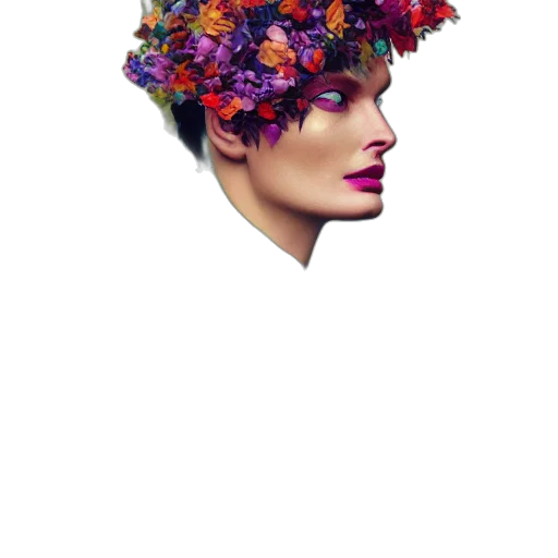 hat, crown, flower, face transparent PNG cut-out