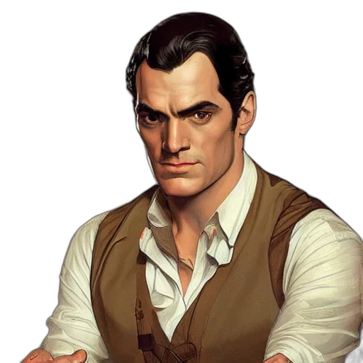 face, staff, comic book art, concept art transparent PNG cut-out
