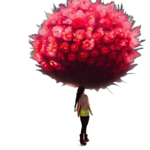 umbrella, tree, flower, dress transparent PNG cut-out