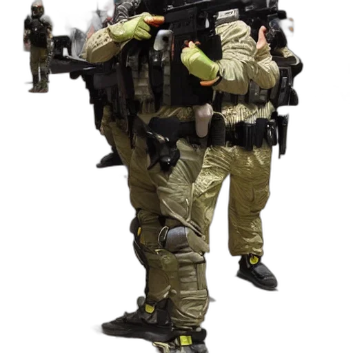 weapon, jacket, staff, robot transparent PNG cut-out