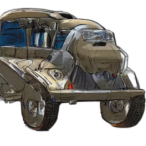 car, robot, weapon, concept art transparent PNG cut-out