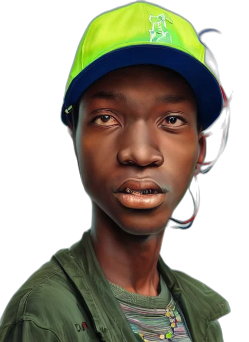face, hat, staff, animal transparent PNG cut-out