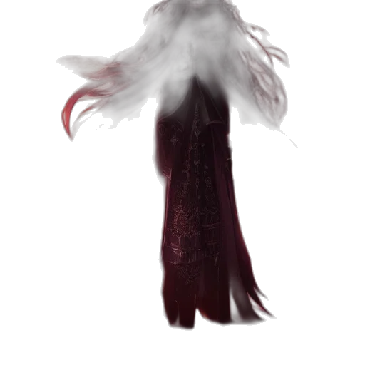 dress, hair, creature, staff transparent PNG cut-out