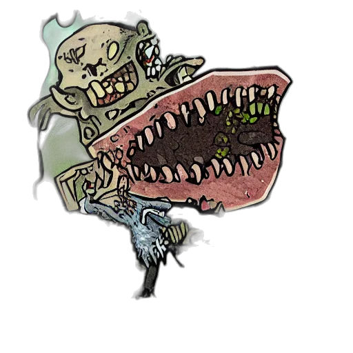 creature, dragon, mask, staff transparent PNG cut-out
