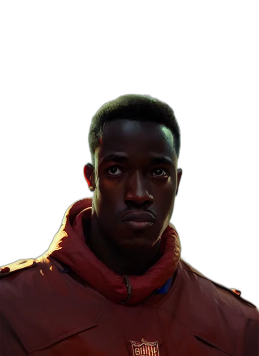 face, jacket, robot, staff transparent PNG cut-out