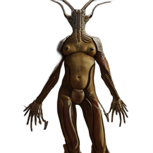 creature, robot, mask, staff transparent PNG cut-out