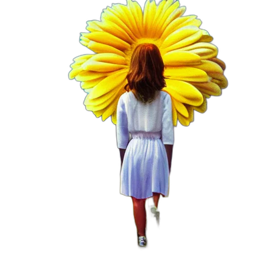 flower, dress, umbrella, staff transparent PNG cut-out