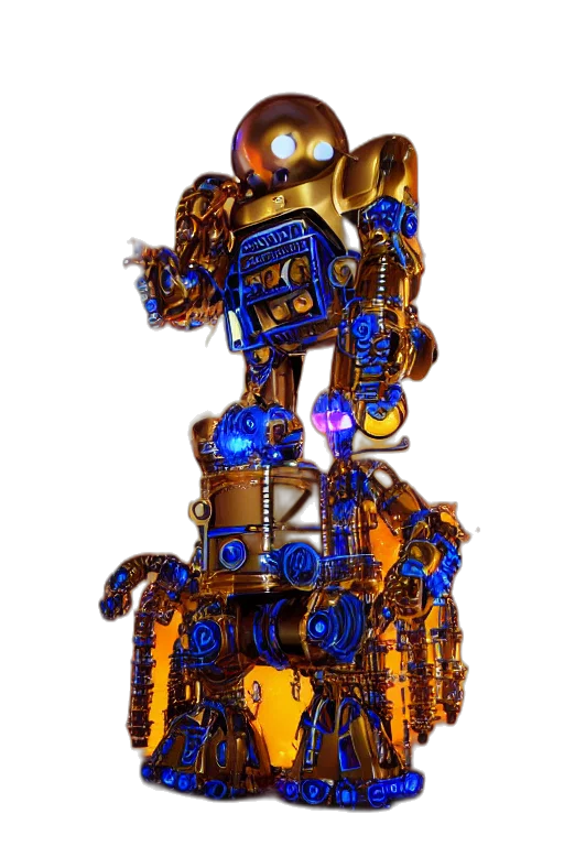 robot, dress, weapon, staff transparent PNG cut-out