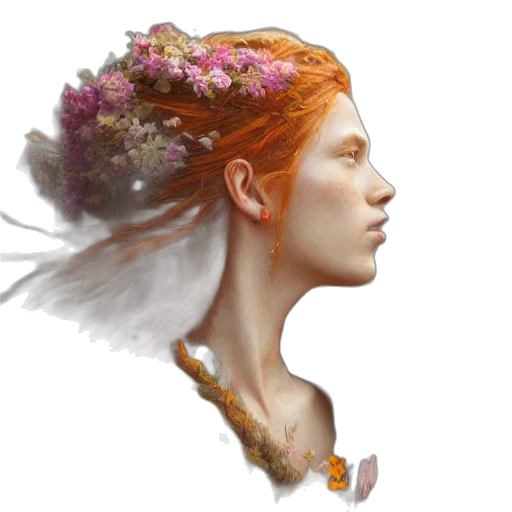crown, face, flower, jewelry transparent PNG cut-out
