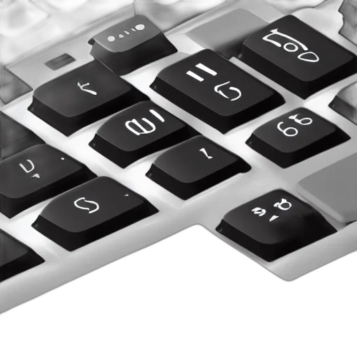 3d render, monochrome, binary, keyboard transparent PNG cut-out