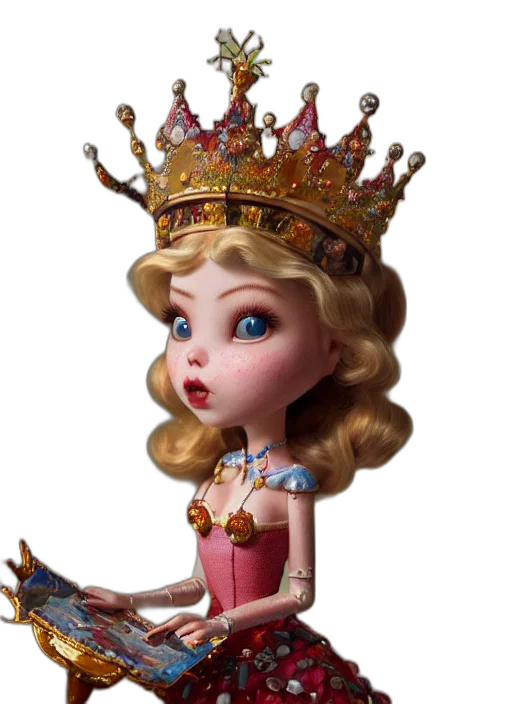 crown, jewelry, staff, 3d render transparent PNG cut-out