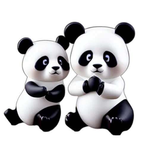 3d render, photorealistic, concept art, panda transparent PNG cut-out